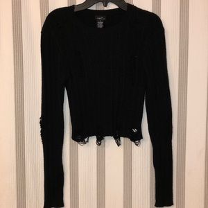 Distressed Crop Sweater